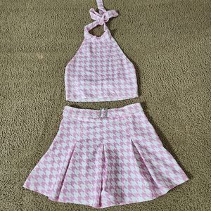 SHEIN 2-piece pink and white co-ord set